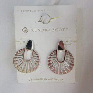 Kendra Scott Hattie Sunburst Statement Earrings Small Rhodium NWT